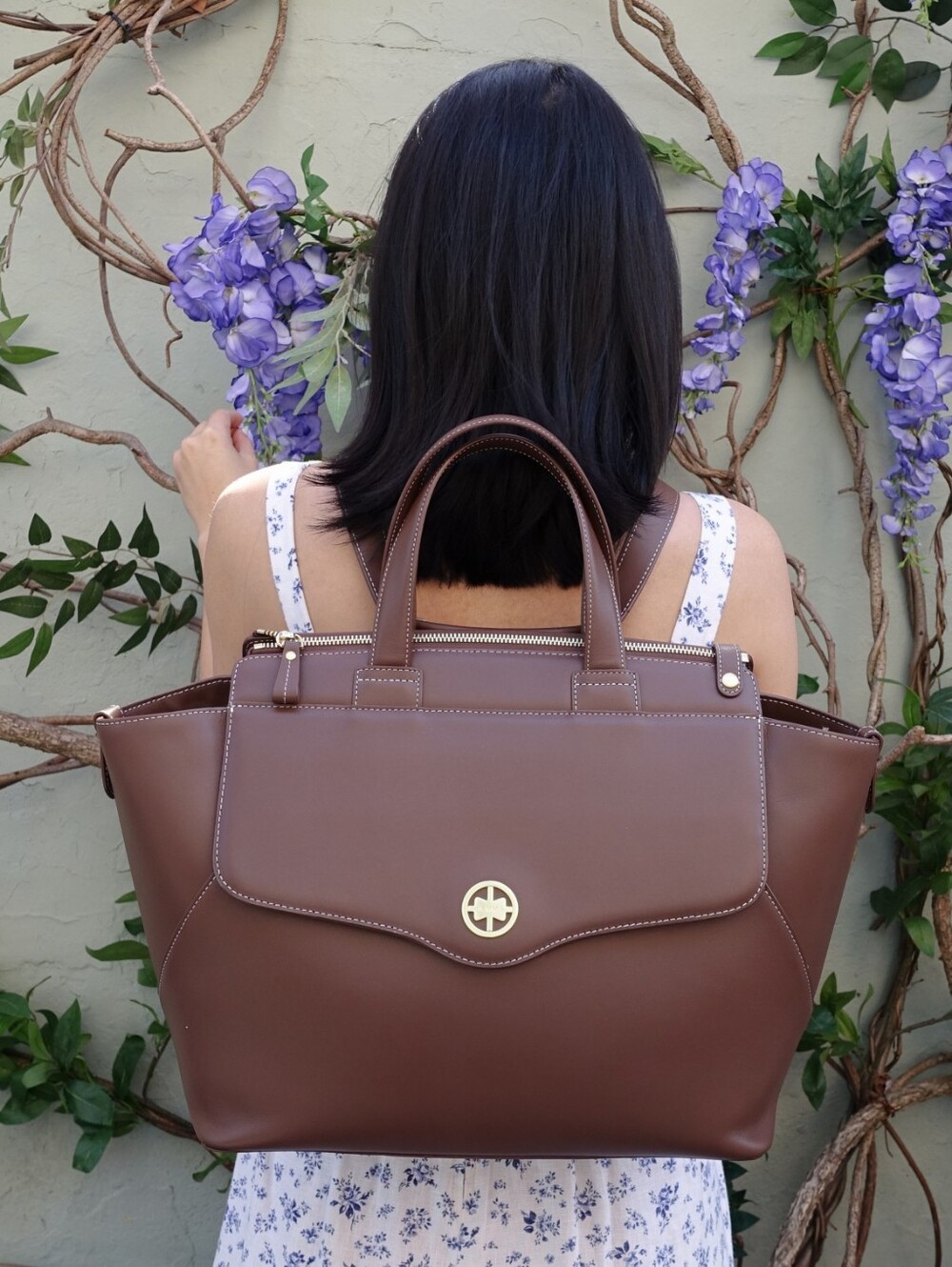 JEMMA POPPINS CONVERTIBLE BACKPACK CROSSBODY TOTE SATCHEL BAG SADDLE BROWN